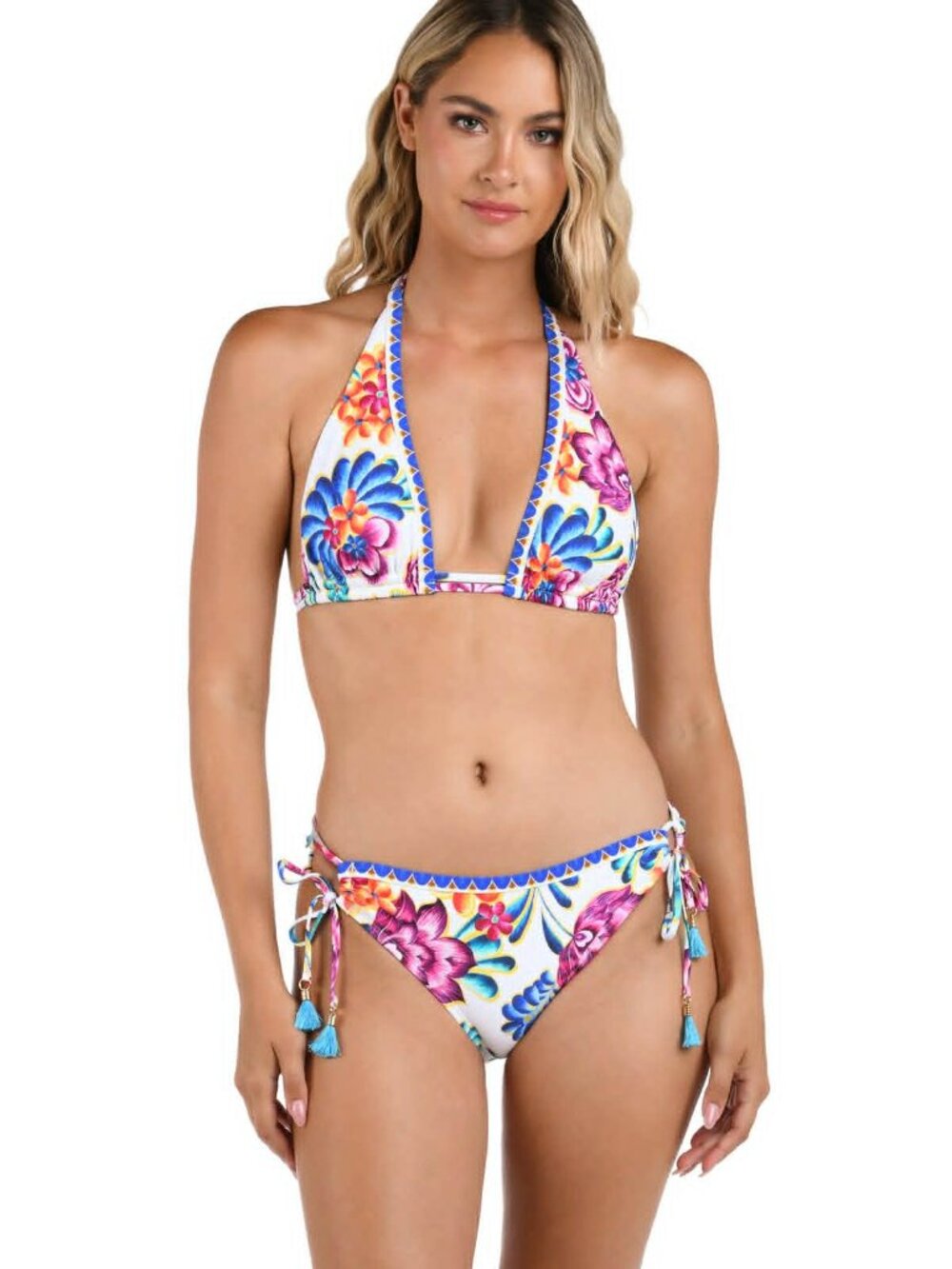 La Blanca Paradiso halter bikini top & bikini bottom Medium - Picture 3 of 13